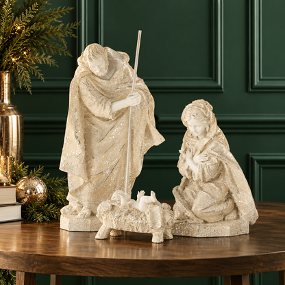White Glitter Nativity Set - 12" - Set of 3 — view 2