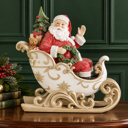 Santa in Sleigh - 12.75" - Glittered — view 2