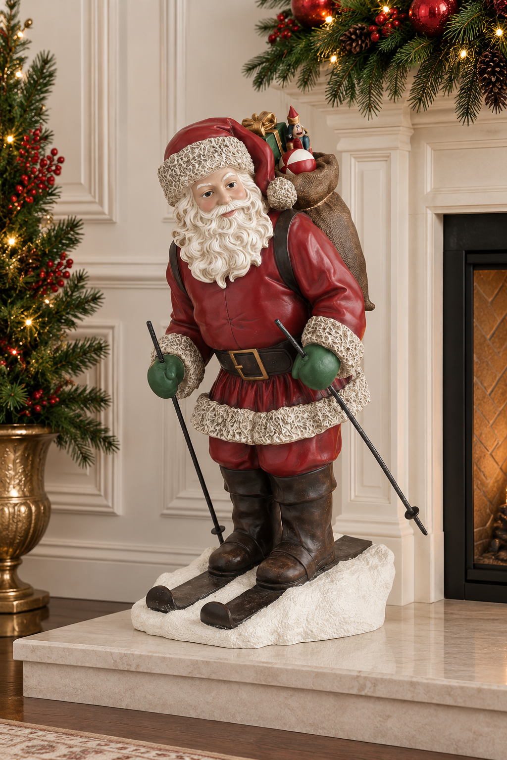 Vintage Santa Skiing - 25.5" — view 2
