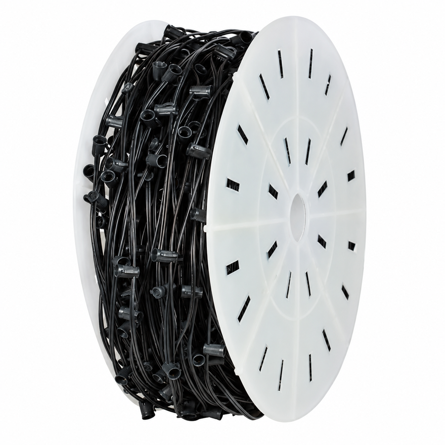 C7 Socket Cord - 1000ft spool - 24" Black 24"- 1000'- Black