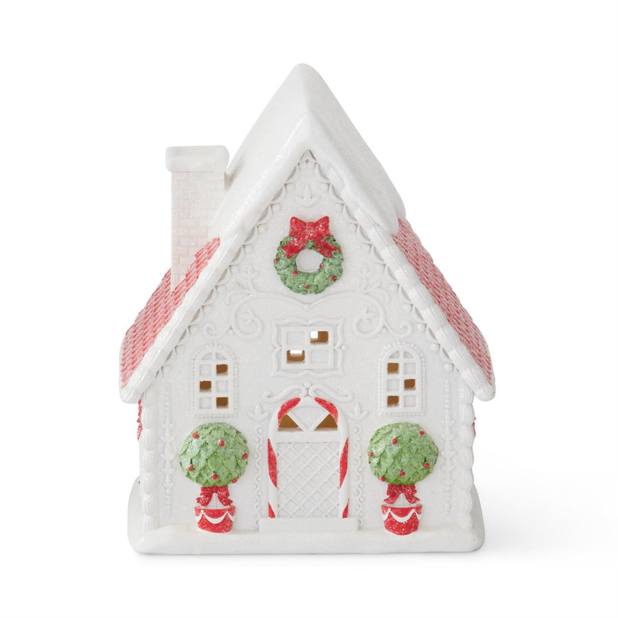 LED Christmas House - 9.25" - Glittered