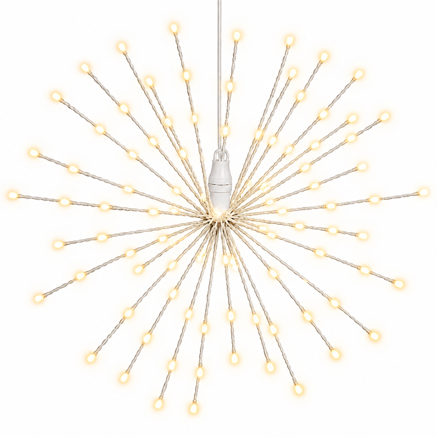 16" Warm White LED Spritzer - Twinkle - White Frame Twinkle- Warm White- White- 16"