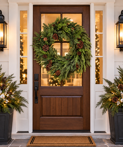36" Natural Touch Mix Evergreen Wreath — view 2