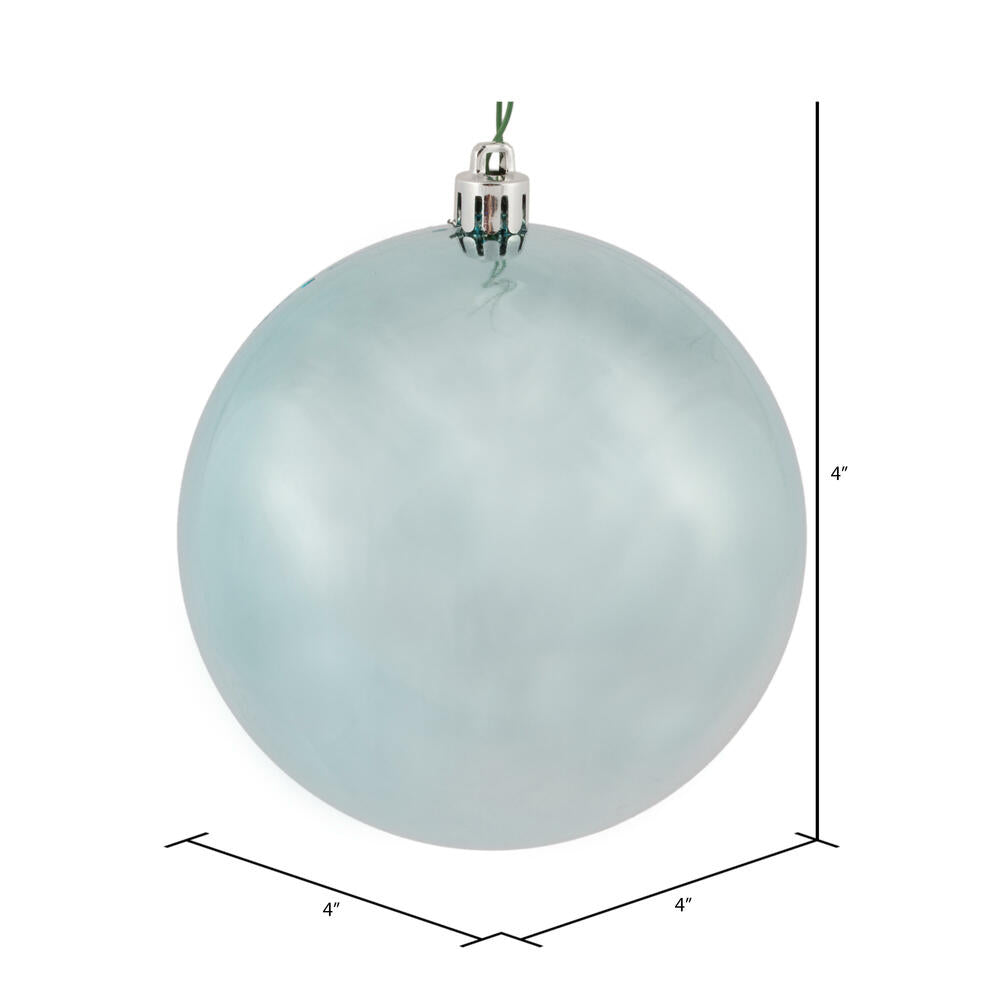 4" Shatterproof Ball Ornament - Baby Blue - Shiny - UV Treated - Bag of 6 — view 3