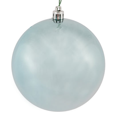 4" Shatterproof Ball Ornament - Baby Blue - Shiny - UV Treated - Bag of 6 — view 1