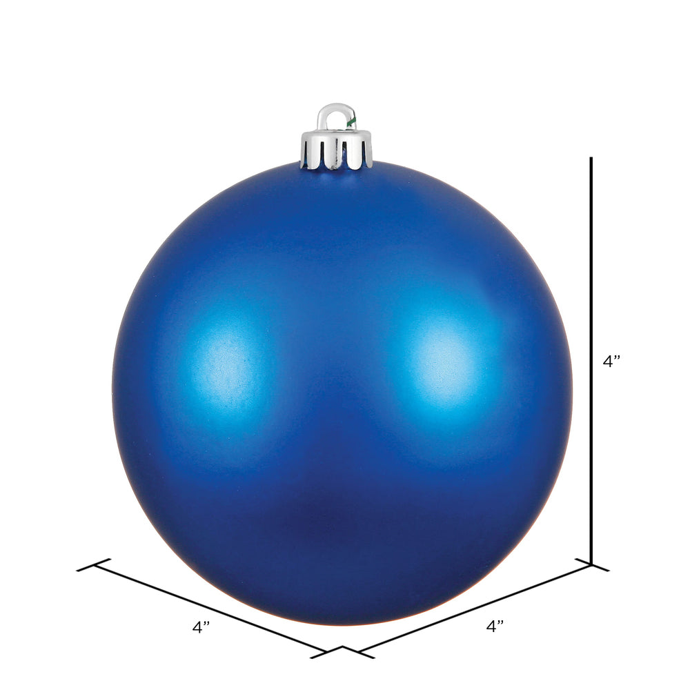 4" Shatterproof Ball Ornament - Blue - Matte - UV Treated - Bag of 6 — view 3
