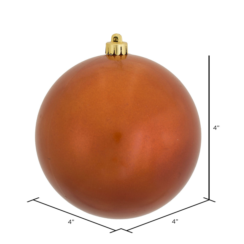 4" Shatterproof Ball Ornament - Burnished Orange - Candy - UV Treated - Bag of 6 — view 3