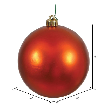 4" Shatterproof Ball Ornament - Burnished Orange - Matte - UV Treated - Bag of 6 — view 3