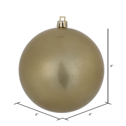 4" Shatterproof Ball Ornament - Champagne - Candy - UV Treated - Bag of 6 — view 3