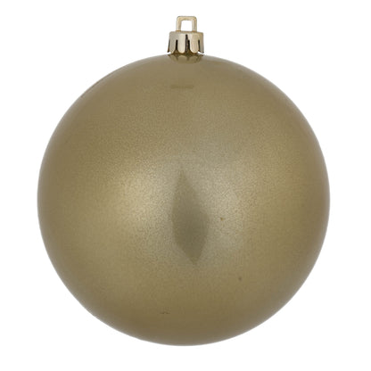 4" Shatterproof Ball Ornament - Champagne - Candy - UV Treated - Bag of 6 — view 1