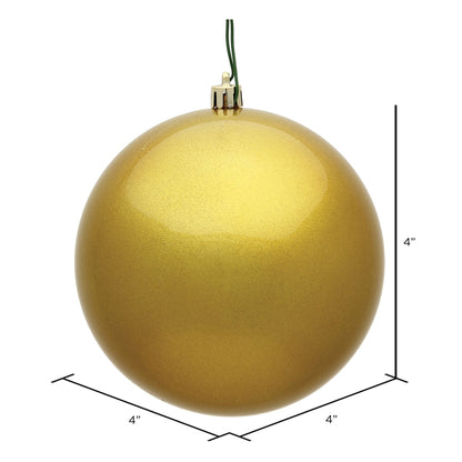 4" Shatterproof Ball Ornament - Gold - Candy - UV Treated - Bag of 6 — view 3