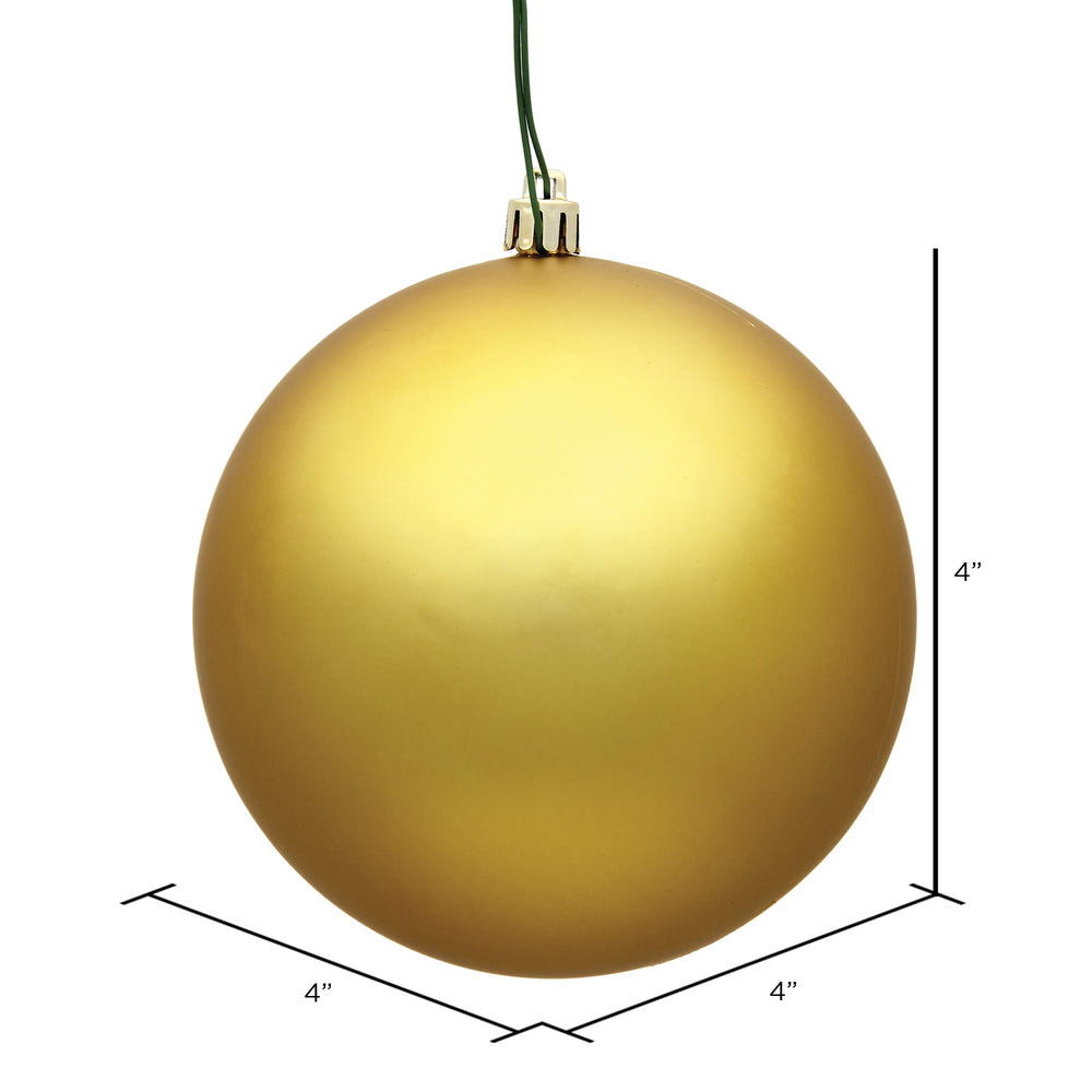 4" Shatterproof Ball Ornament - Gold - Matte - UV Treated - Bag of 6 — view 3