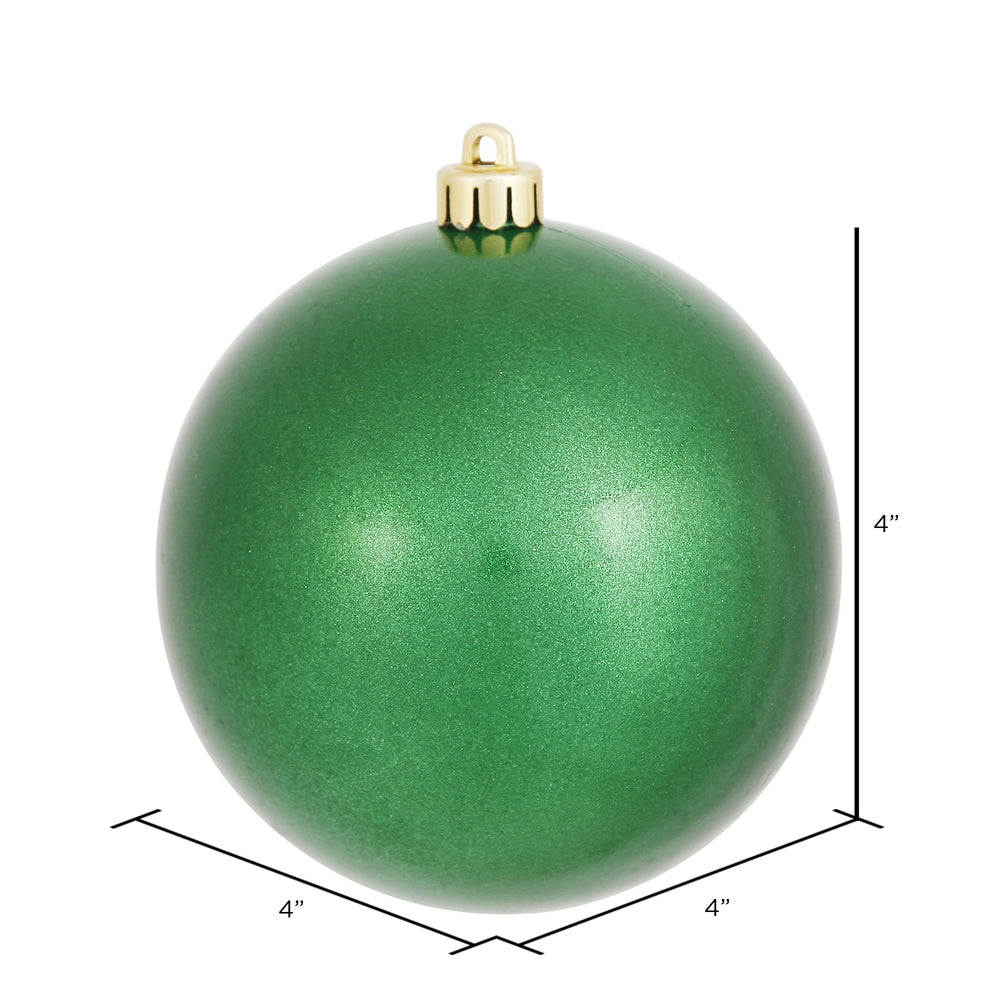 4" Shatterproof Ball Ornament - Green - Candy - UV Treated - Bag of 6 — view 3