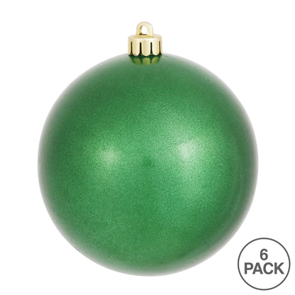 4" Shatterproof Ball Ornament - Green - Candy - UV Treated - Bag of 6 — view 4