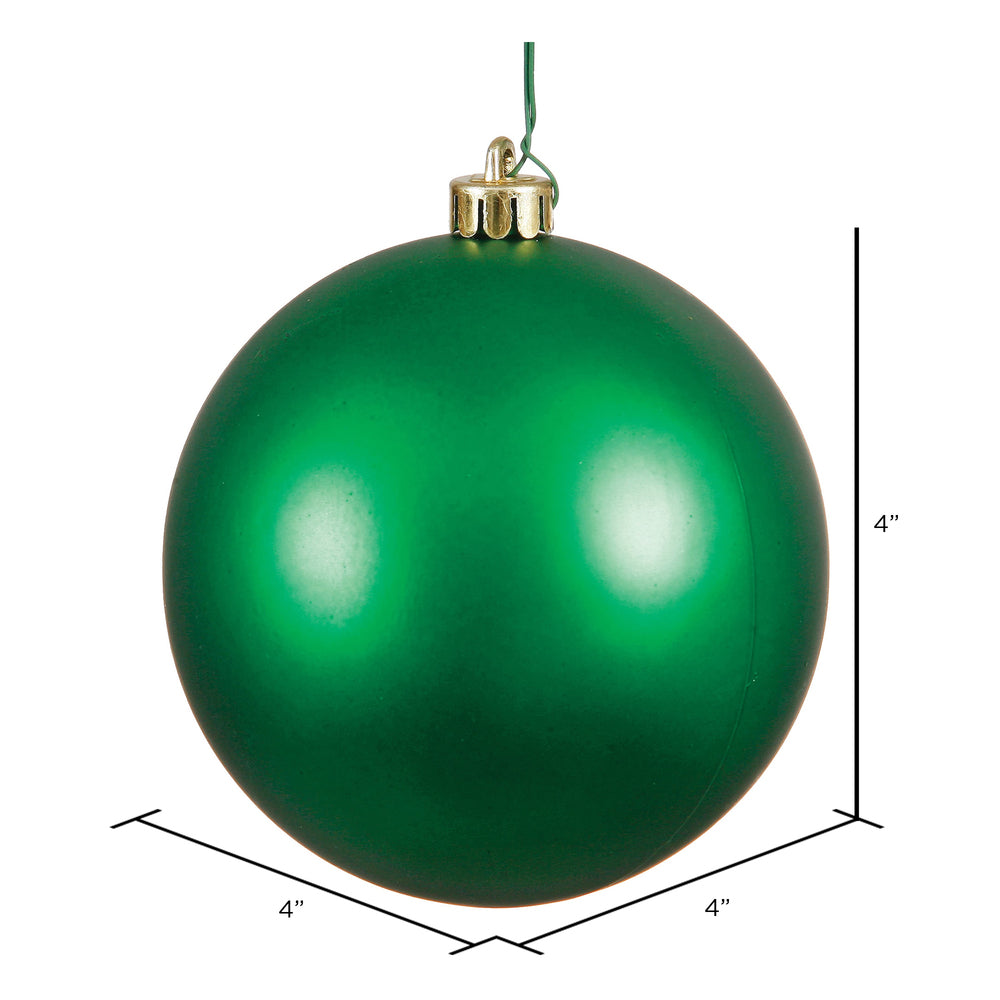 4" Shatterproof Ball Ornament - Green - Matte - UV Treated - Bag of 6 — view 3