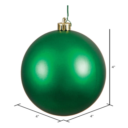 4" Shatterproof Ball Ornament - Green - Matte - UV Treated - Bag of 6 — view 3