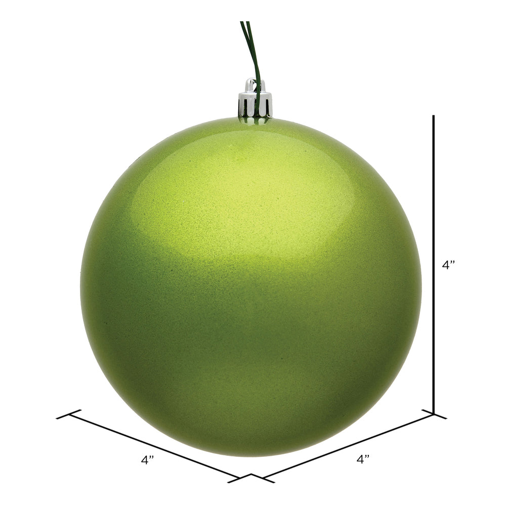 4" Shatterproof Ball Ornament - Lime - Candy - UV Treated - Bag of 6 — view 3