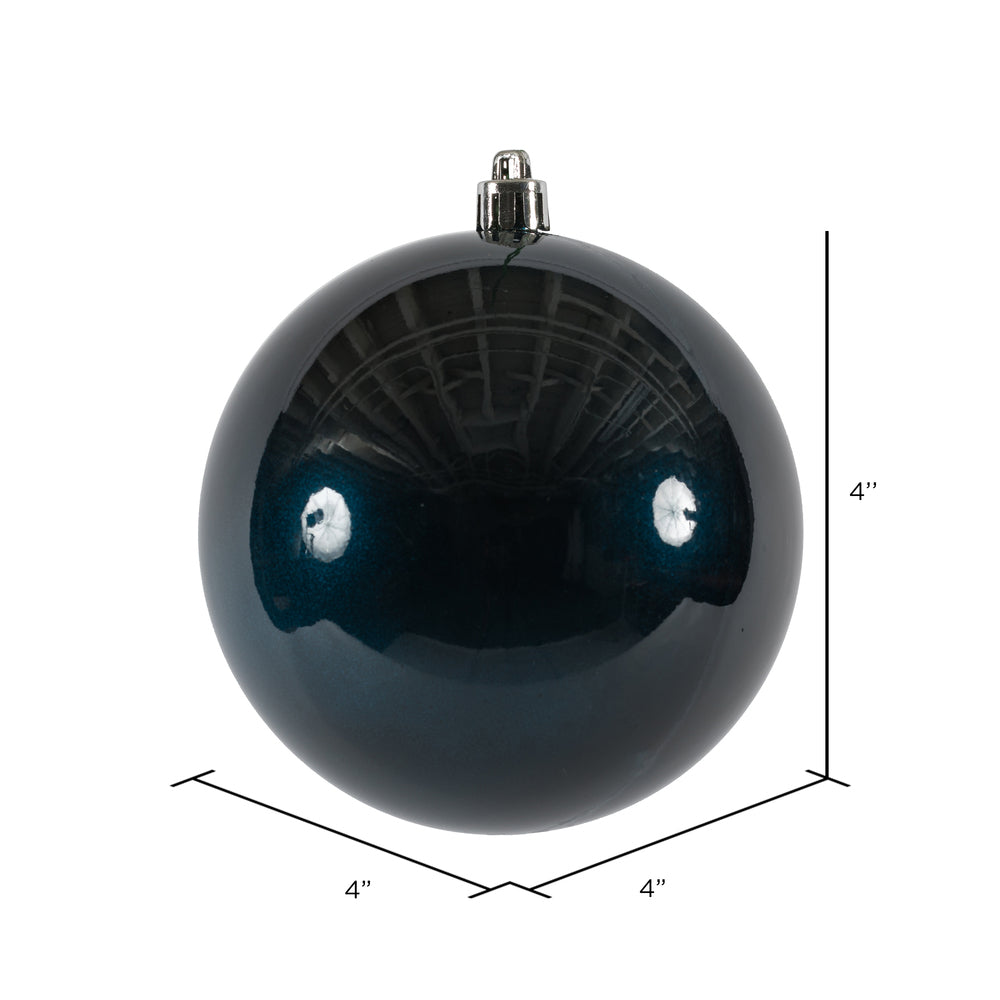 4" Shatterproof Ball Ornament - Midnight Blue - Candy - UV Treated - Bag of 6 — view 3