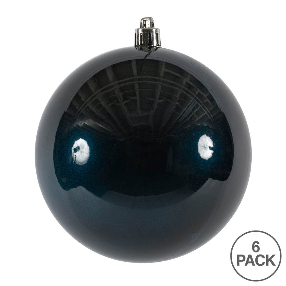 4" Shatterproof Ball Ornament - Midnight Blue - Candy - UV Treated - Bag of 6 — view 4