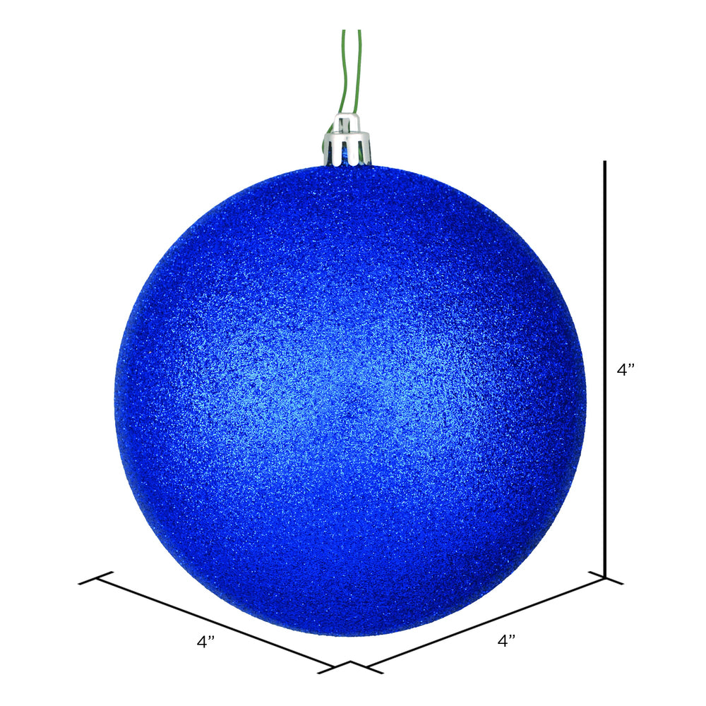4" Shatterproof Ball Ornament - Midnight Blue - Glitter - Bag of 6 — view 3