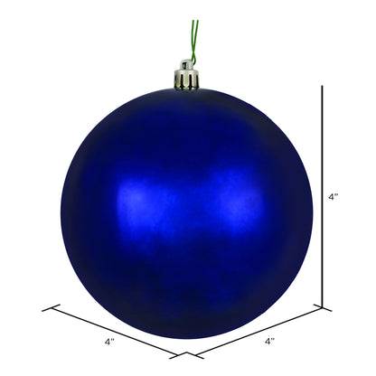 4" Shatterproof Ball Ornament - Midnight Blue - Shiny - UV Treated - Bag of 6 — view 3