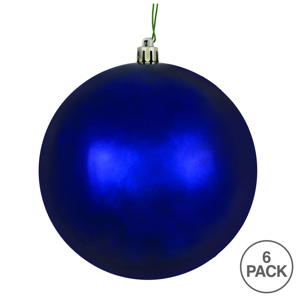 4" Shatterproof Ball Ornament - Midnight Blue - Shiny - UV Treated - Bag of 6 — view 4