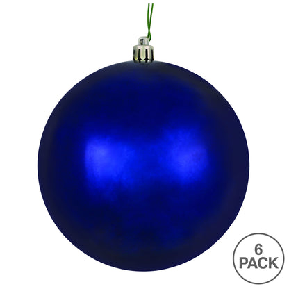 4" Shatterproof Ball Ornament - Midnight Blue - Shiny - UV Treated - Bag of 6 — view 4
