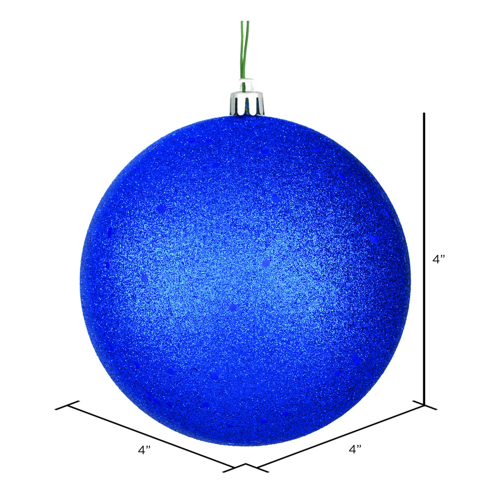 4" Shatterproof Ball Ornament - Midnight Blue - Sequin - UV Treated - Bag of 6 — view 3