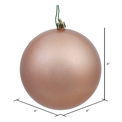 4" Shatterproof Ball Ornament - Rose Gold - Candy - UV Treated - Bag of 6 — view 3