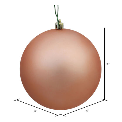4" Shatterproof Ball Ornament - Rose Gold - Matte - UV Treated - Bag of 6 — view 3