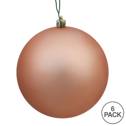 4" Shatterproof Ball Ornament - Rose Gold - Matte - UV Treated - Bag of 6 — view 4