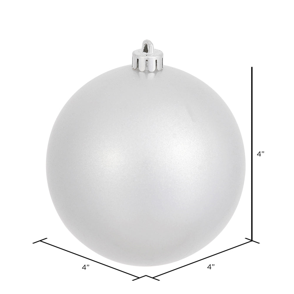 4" Shatterproof Ball Ornament - Silver - Candy - Bag of 6 — view 3