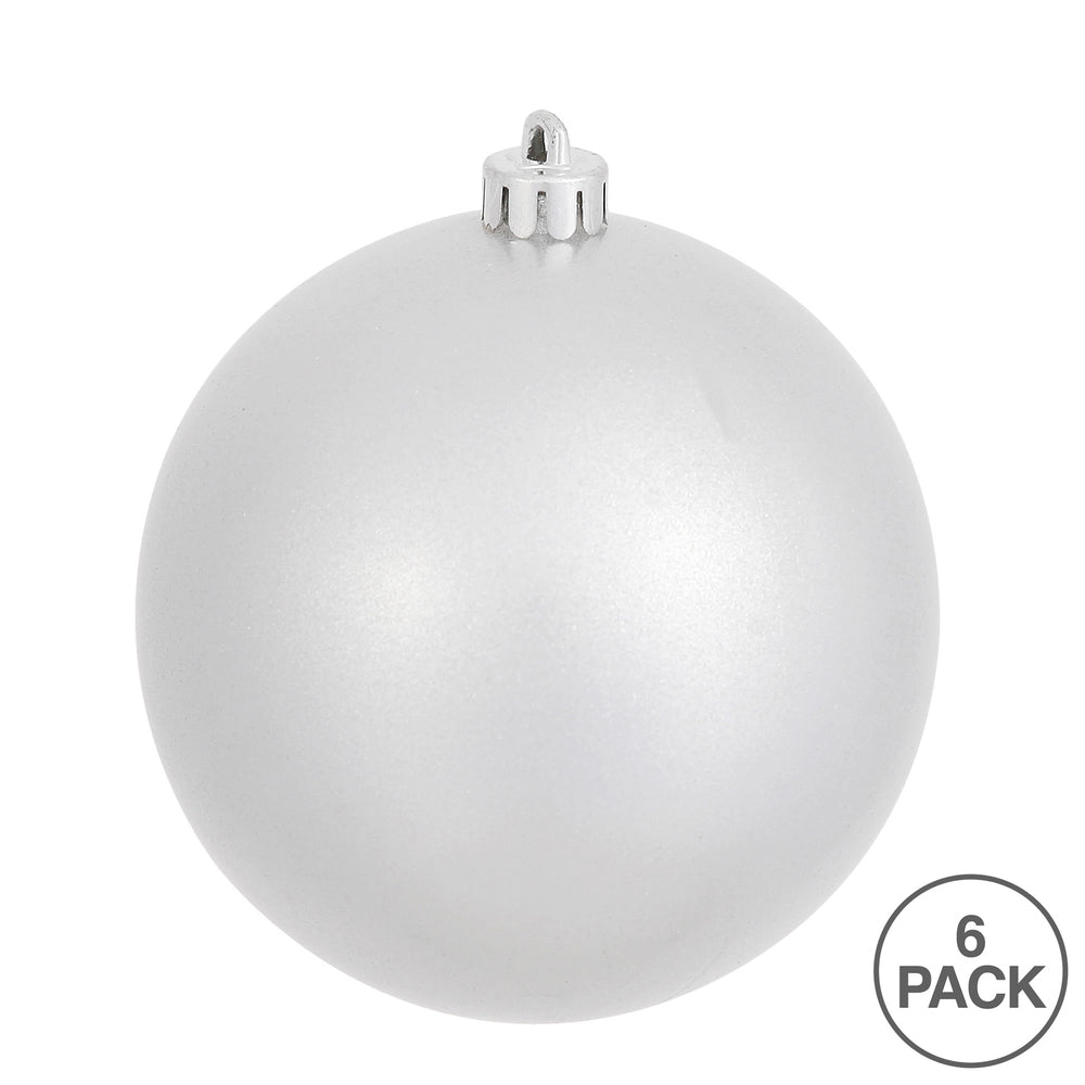 4" Shatterproof Ball Ornament - Silver - Candy - Bag of 6 — view 4