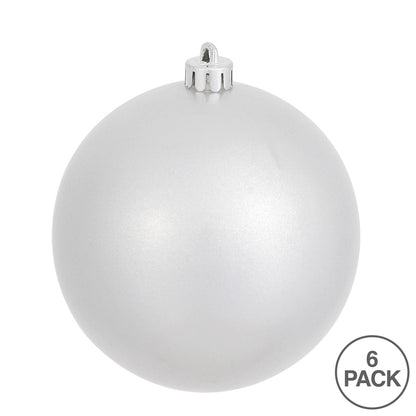 4" Shatterproof Ball Ornament - Silver - Candy - Bag of 6 — view 4
