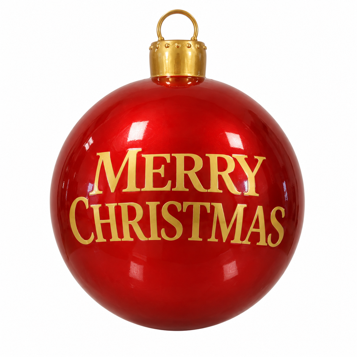28" Ornament Resin Display - With Merry Christmas - Red — view 1