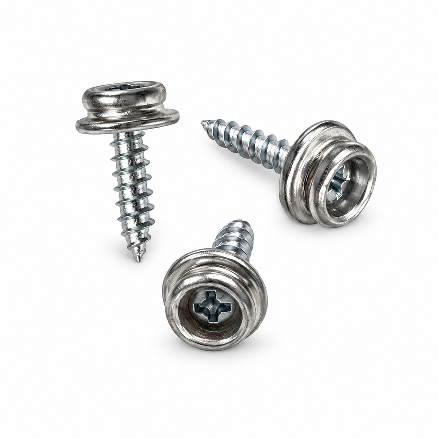 Silver Snap System Stainless Screw Mount - 25 Pack Stainless Screw- Silver – Bag of 25