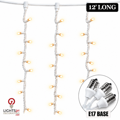 12' Warm White 5MM Socket Drop - White Wire — view 1