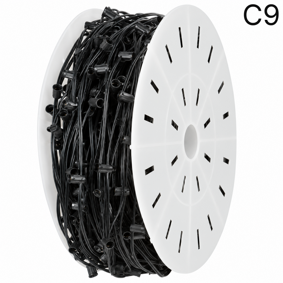 Black C9 Socket Wire Roll - SPT2 - 15" Spacing - 1000' 15"- 1000'- Black
