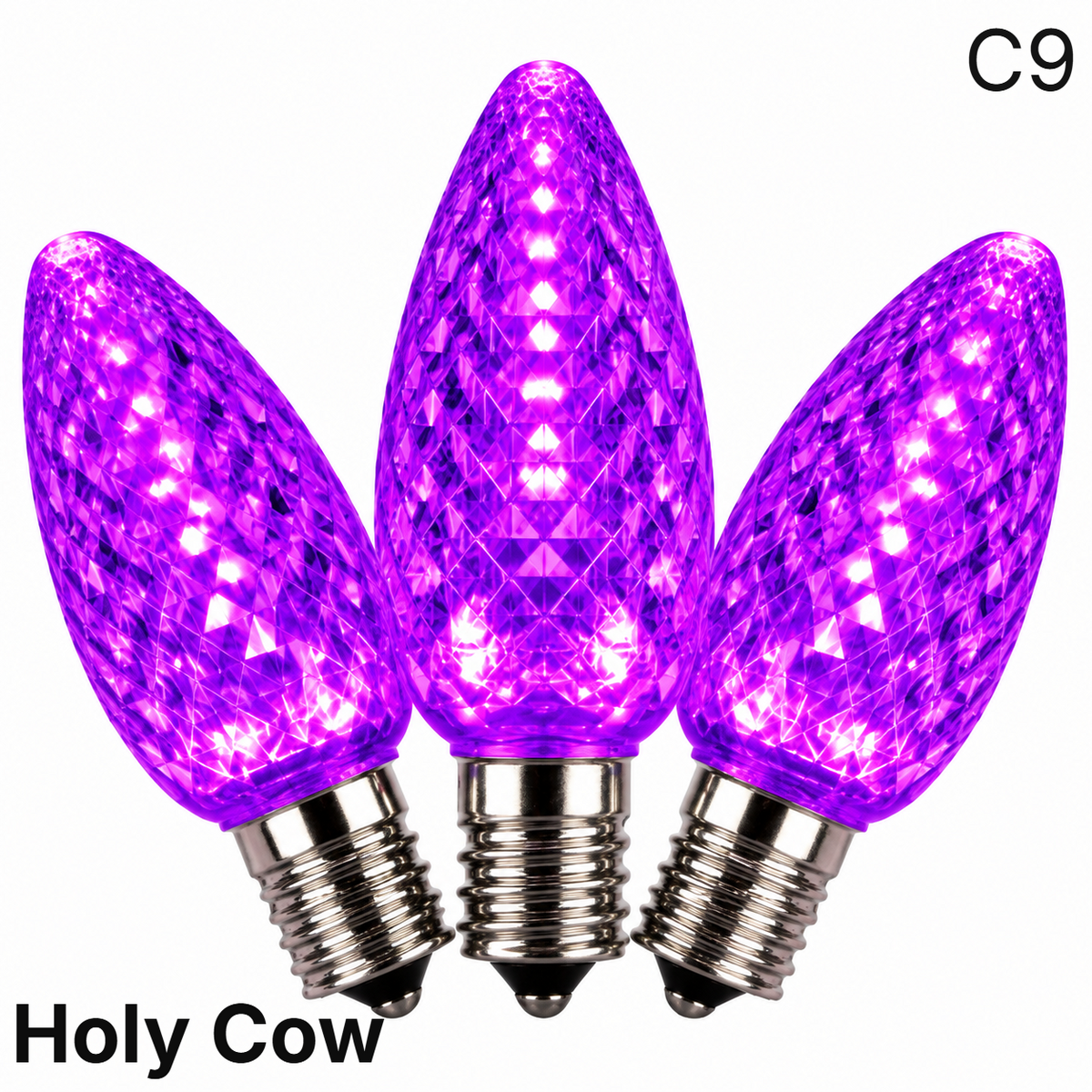 Purple LED C9 - Holy Cow Faceted Bulb - Steady — view 1