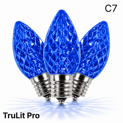 Blue LED C7 - TruLit Pro Faceted LED Bulb - Steady — view 1