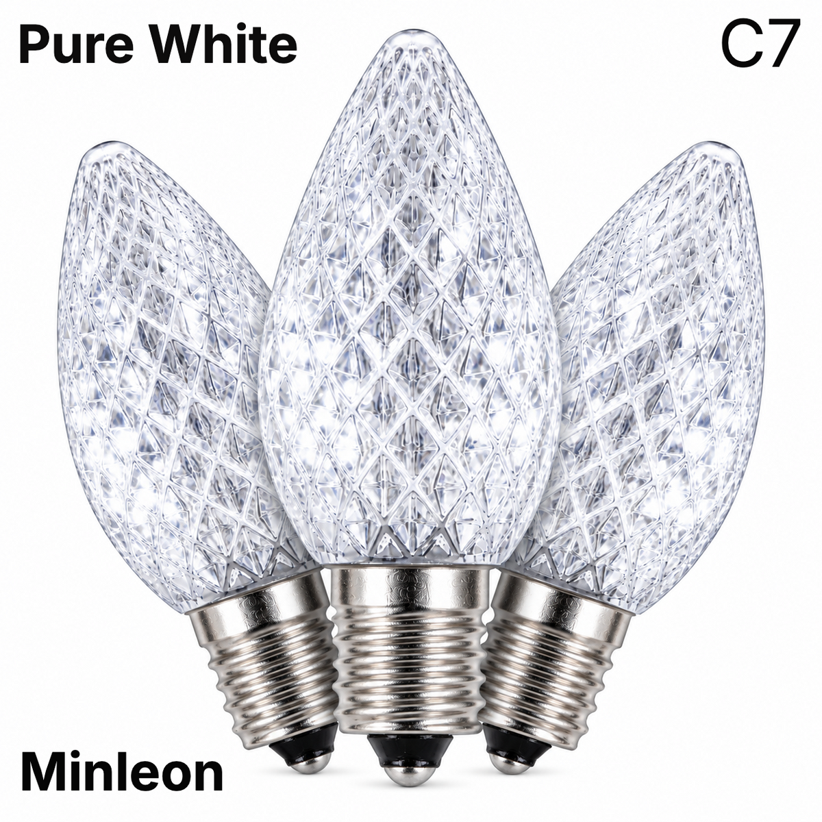 Pure White LED C7 - Minleon Faceted Bulb - Steady — view 1