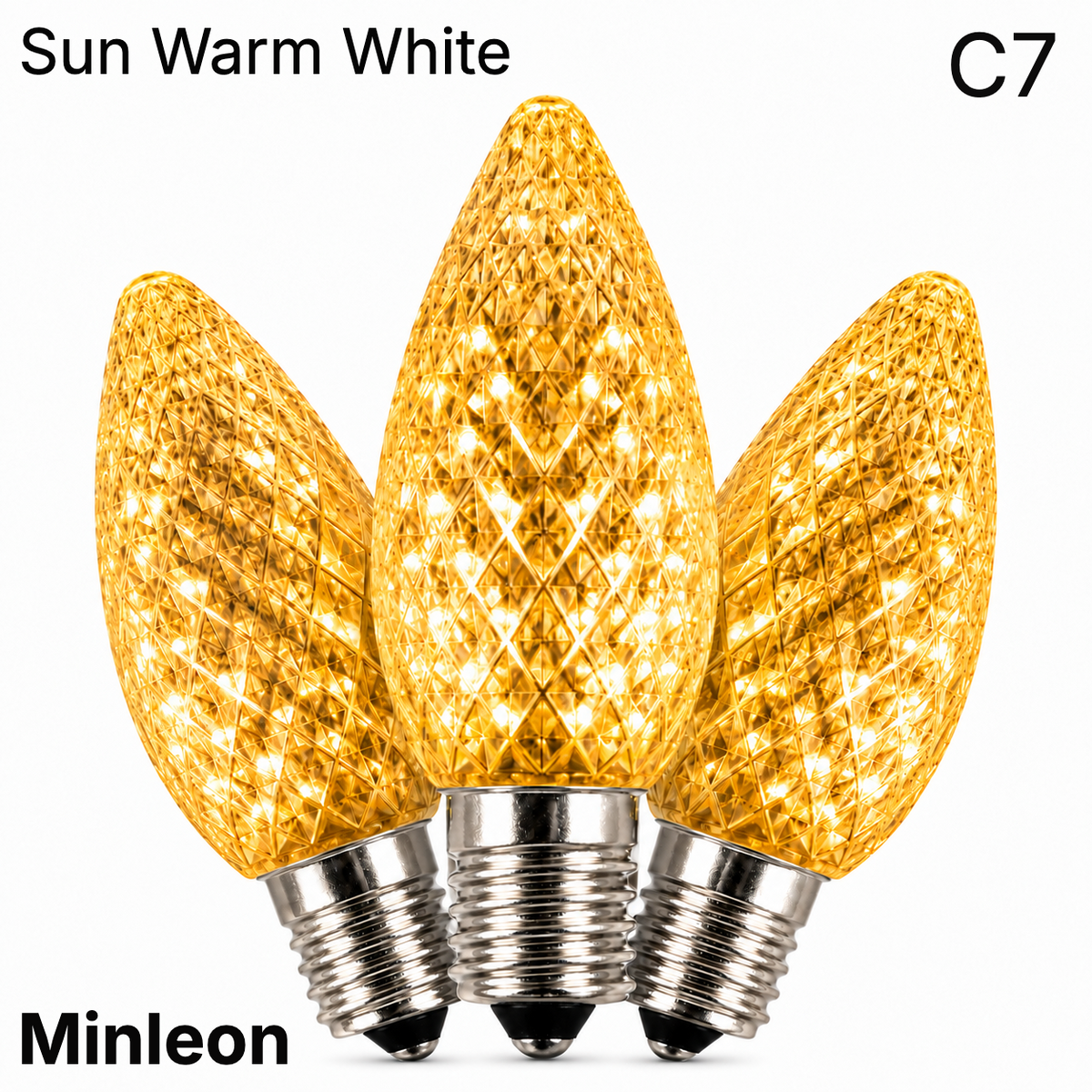 Sun Warm White LED C7 - Minleon Faceted Bulb - Steady — view 1