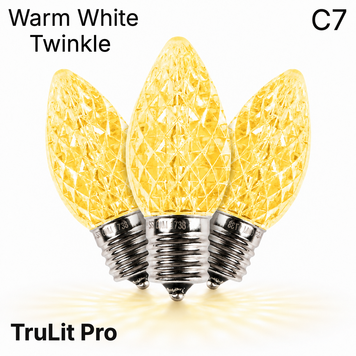 Warm White LED C7 - TruLit Pro Faceted LED Bulb - Twinkle — view 1