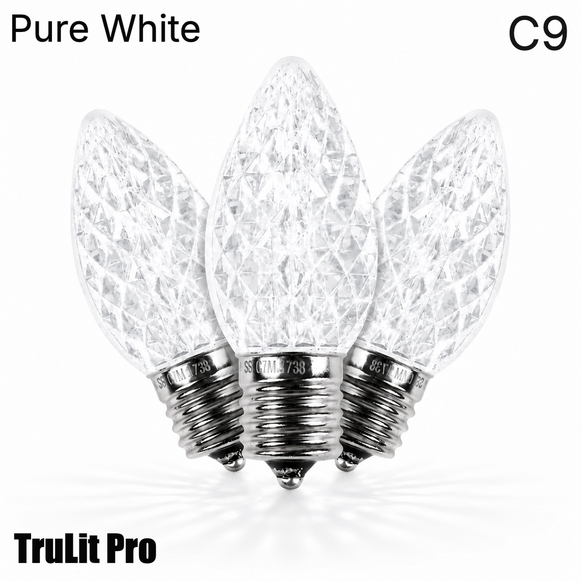 Pure White LED C9 - TruLit Pro Faceted Bulb - Steady — view 1