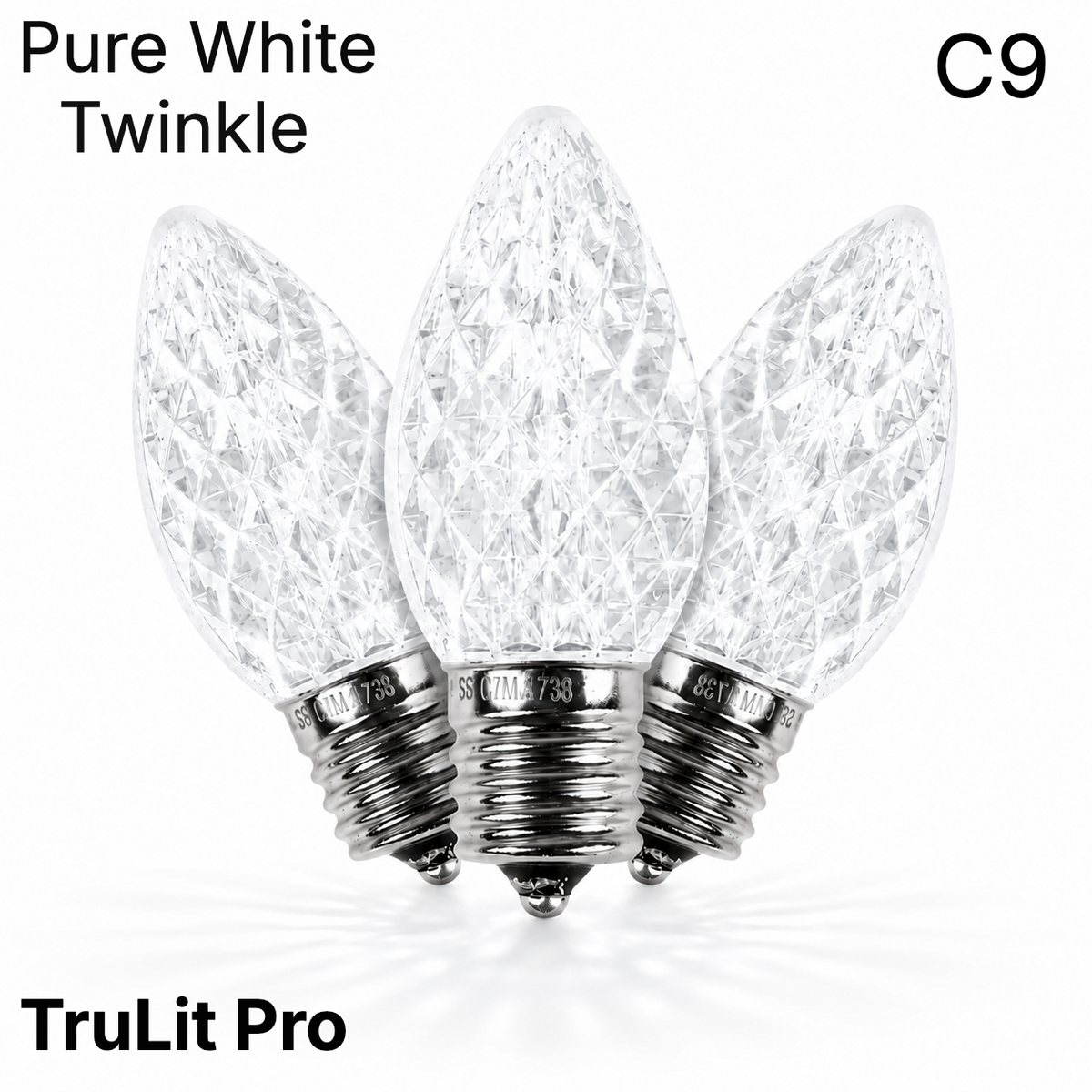 Pure White LED C9 - TruLit Pro Faceted Bulb - Twinkle — view 1