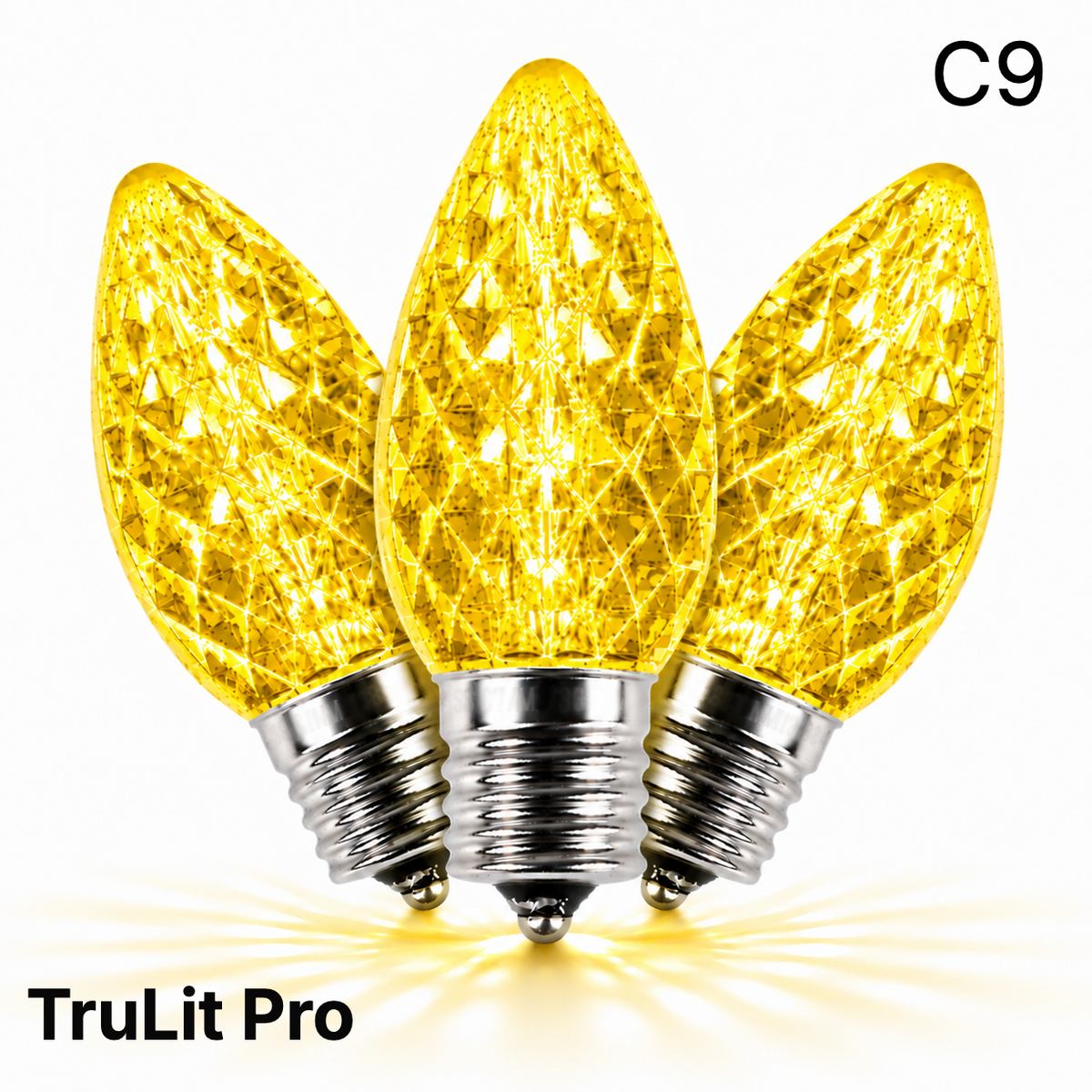 Yellow LED C9 - TruLit Pro Faceted Bulb - Steady — view 1