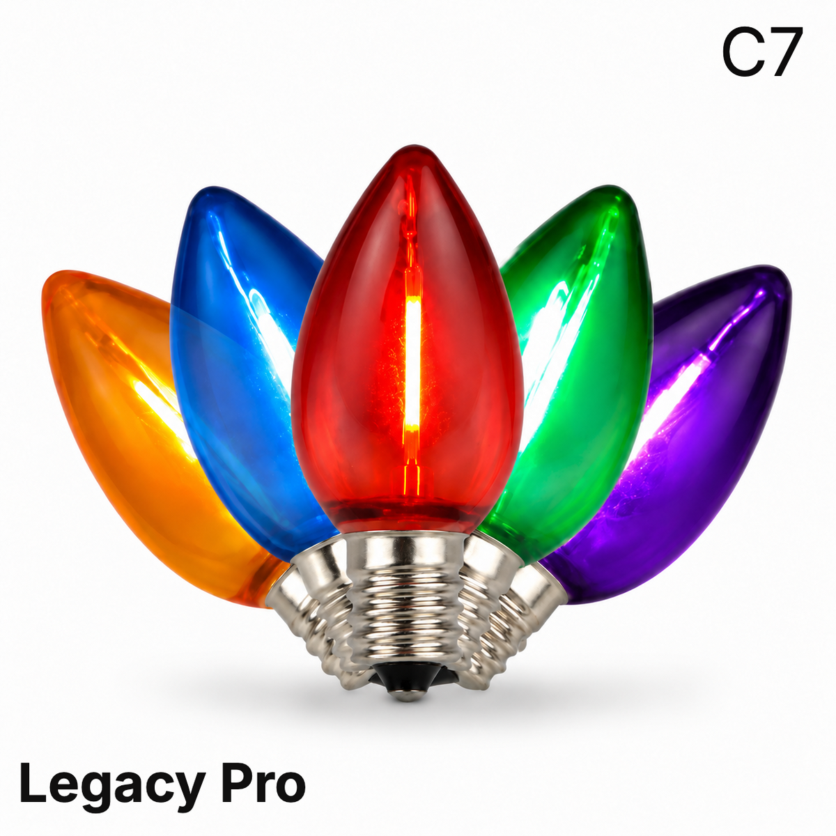 LED C7 Straight Filament Bulb - MULTI-R/G/B/A/PL — view 1