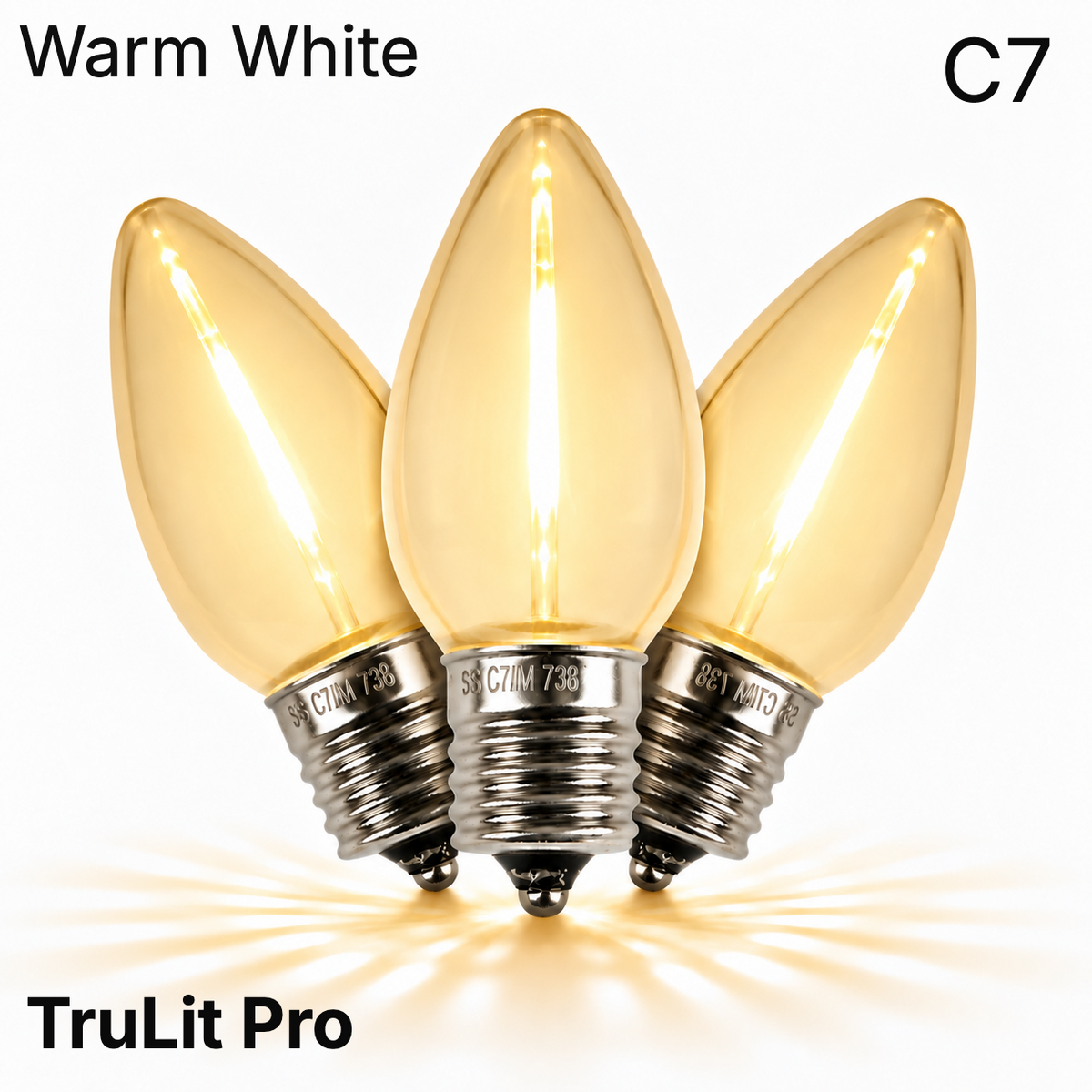 Warm White LED C7 - TruLit Pro Straight Filament Bulb — view 1