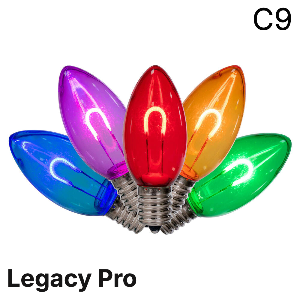 MULTI-R/G/B/A/PL LED C9 - Smooth Arched Filament Bulb — view 1