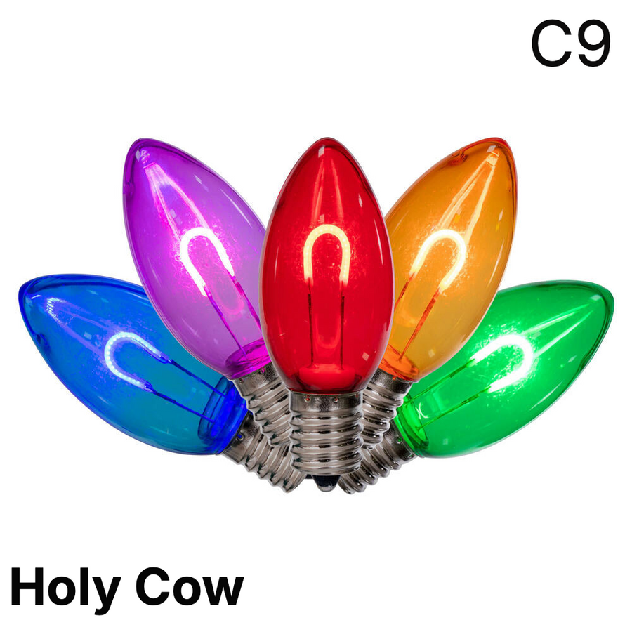 Multi Colored LED C9 - Smooth Arched Filament Bulb Multi Color- Arched